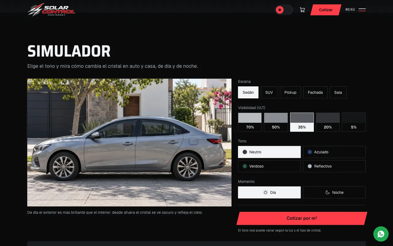 Simulator in Solar Control’s identity.